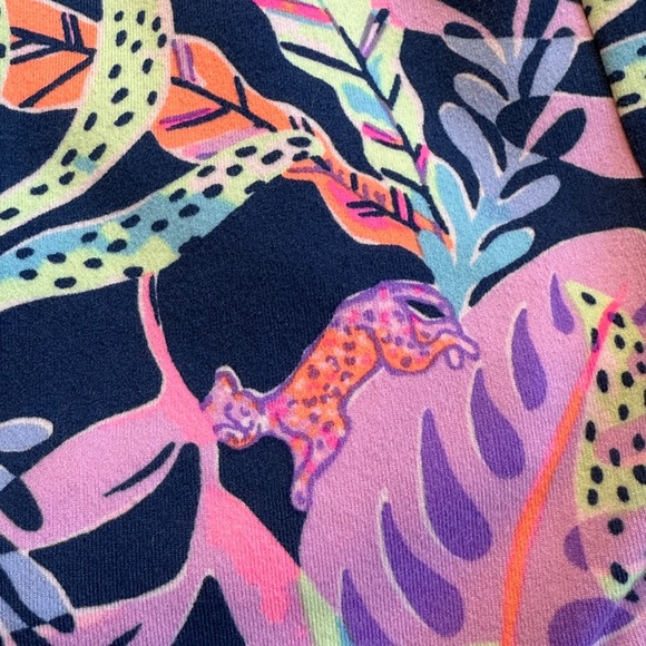 Lilly Pulitzer Luxletic navy blue neon floral stretch women’s size large skort - Picture 8 of 11